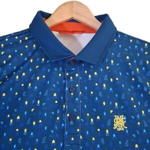 Redvanly GeometricPolo Shirt Mens XL Blue Leaf Upper Montclair Country Club Golf